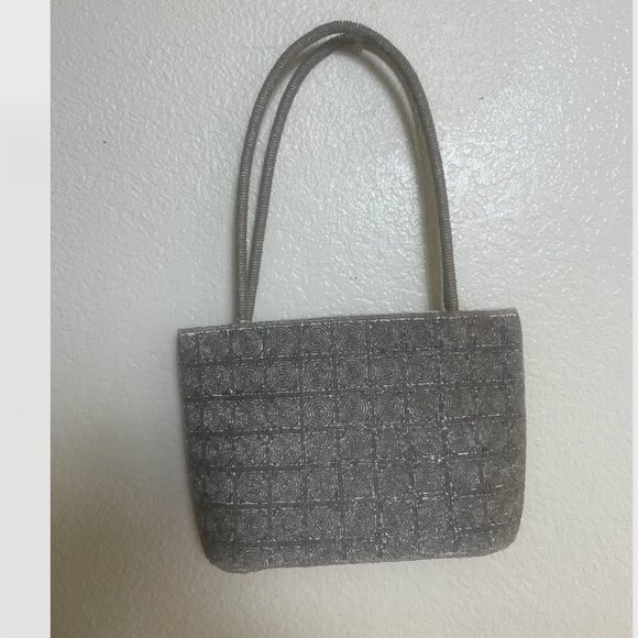 Vintage Style Beaded Shimmer Party Elegant Classic Classy Art Shoulder Bag Purse - Picture 5 of 6